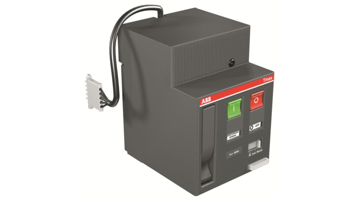 Operatore motore ABB per MCCB, codice 1SDA054896R1, tensione 110-125 VAC/DC, compatibile con gamme T4 e T5.