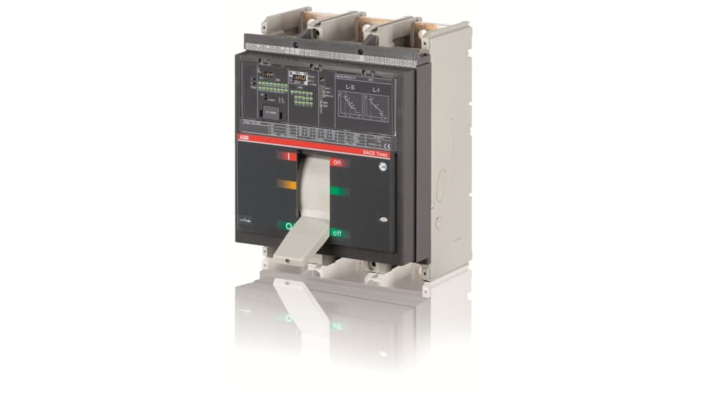 Interruttore automatico MCCB ABB 1SDA062994R1 T7S, 1600 A, 3 poli, montaggio fisso, installabile in verticale o orizzontale.