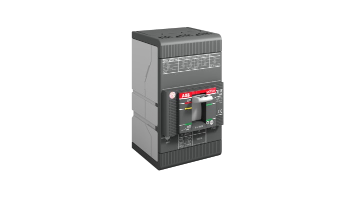 Interruttore automatico MCCB ABB 16A, 3 poli, montaggio fisso, dimensioni 70mm x 76.2mm x 130mm, codice 1SDA066799R1.