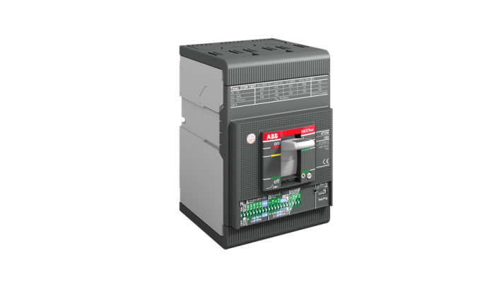 Interruttore automatico MCCB ABB XT2N 160, 3 poli, 160 A, montaggio fisso, dimensioni 145x130x208 mm.