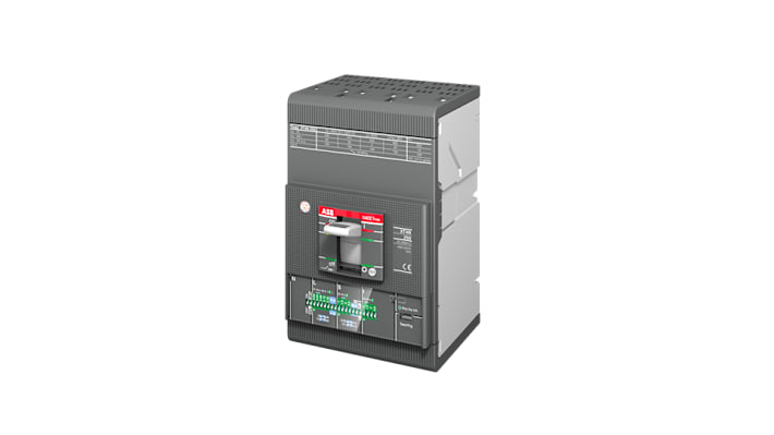 Interruttore automatico MCCB ABB, 3 poli, 250A, 690V, montaggio fisso, dimensioni 82.5mm x 105mm x 160mm.