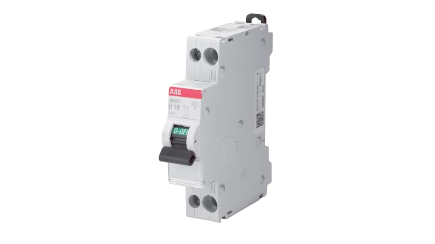 Interruttore magnetotermico ABB 2P 20A Tipo C, montaggio su guida DIN, protezione IP40, per sovraccarichi e cortocircuiti.