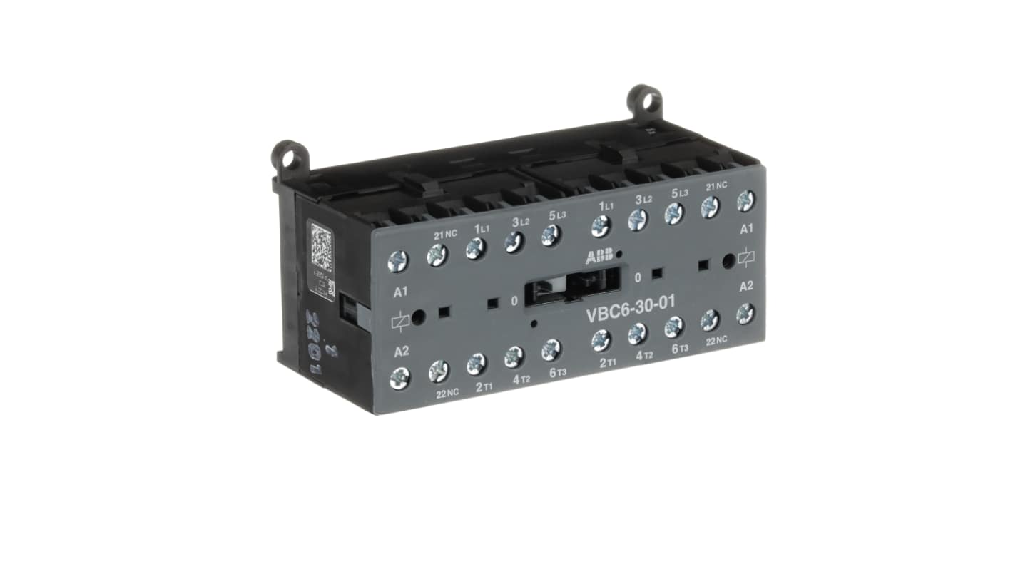 Contattore reversibile ABB GJL1213901R0011 VBC6-30-01 24V-DC, 3 poli, 20 A, IP20, per applicazioni industriali e commerciali.
