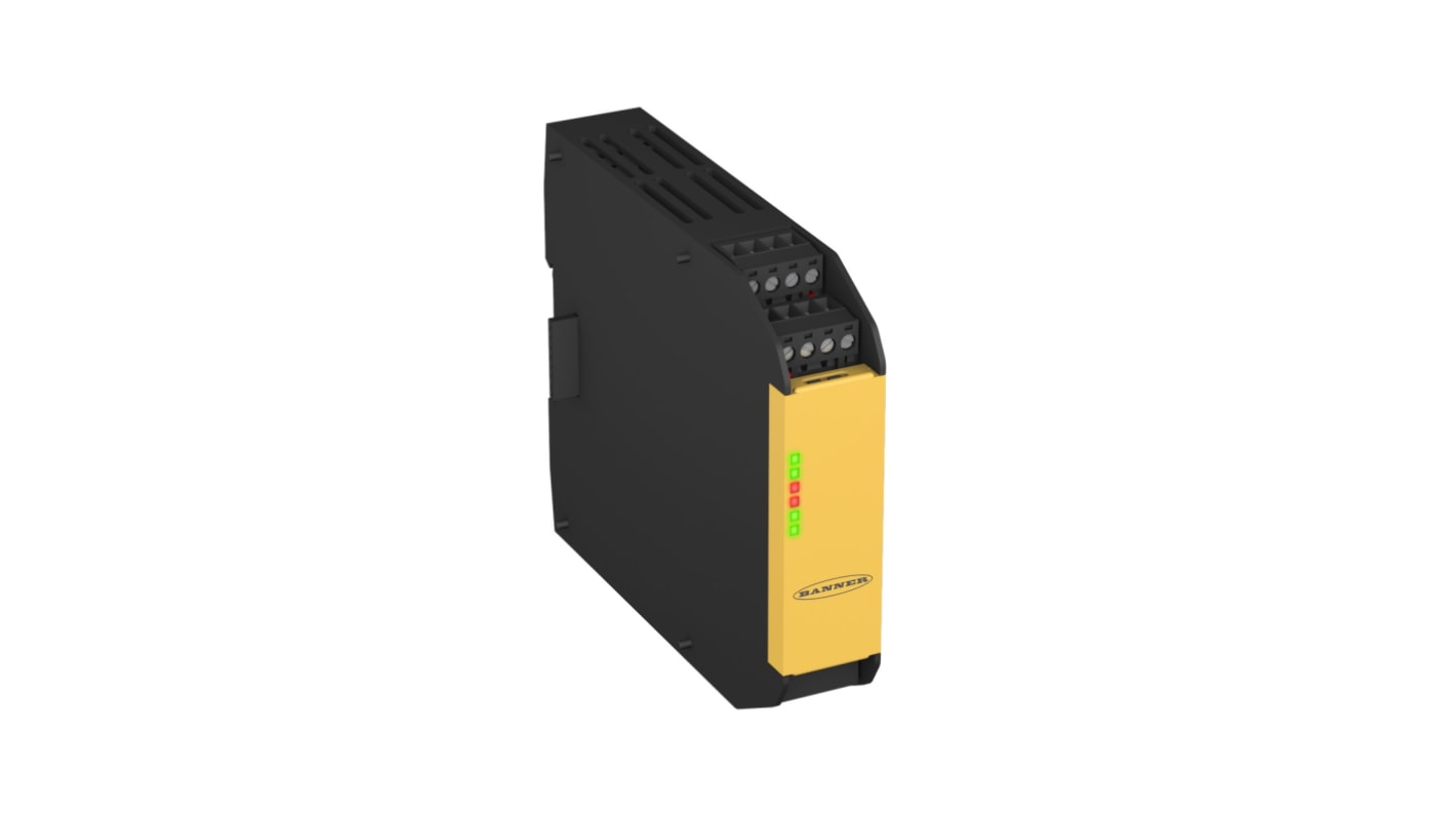 Modulo d'uscita Banner XS4SO, 24 V c.c., 4 uscite OSSD, dimensioni 110 x 22,5 x 129 mm, compatibile con controller XS26-2xx.