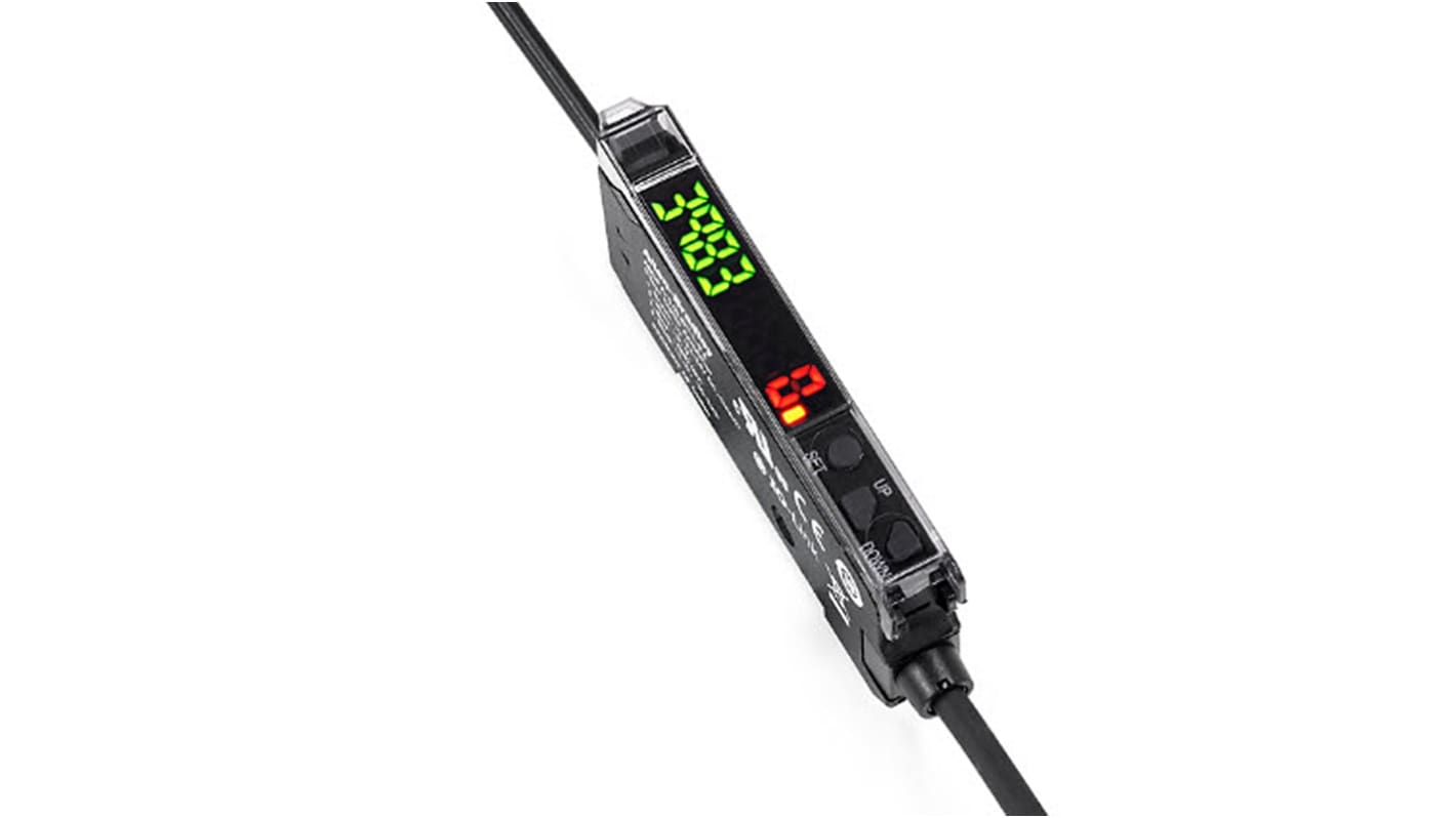 Allen Bradley 46DFA-L2LBT1-A2, amplificatore fibra ottica NPN-PNP, 2 m, 12-24 V, IP40, LED rosso, tempo di risposta 4 ms.