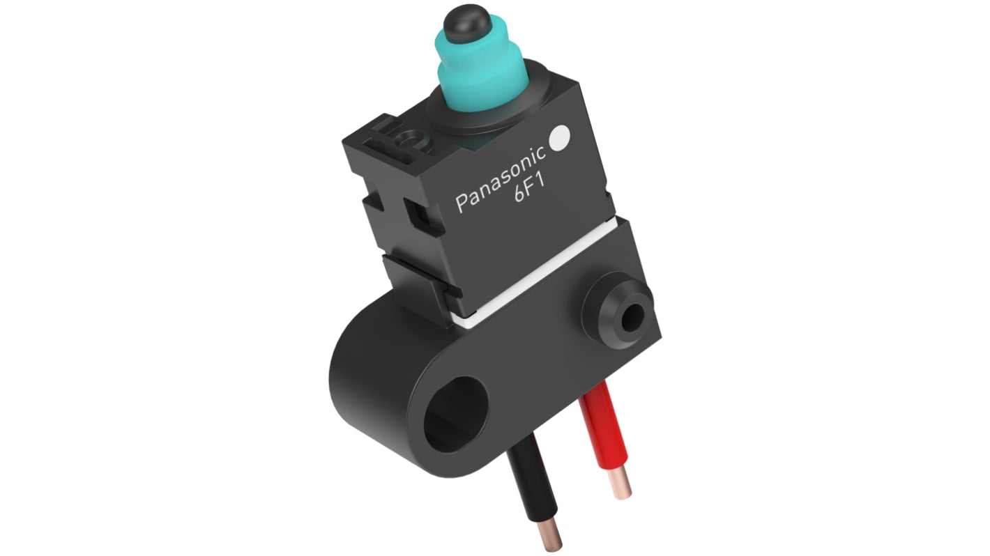 Microinterruttore Panasonic ASQM11630-A SPST, attivazione a scatto, grado di protezione IP67, contatto normalmente aperto.