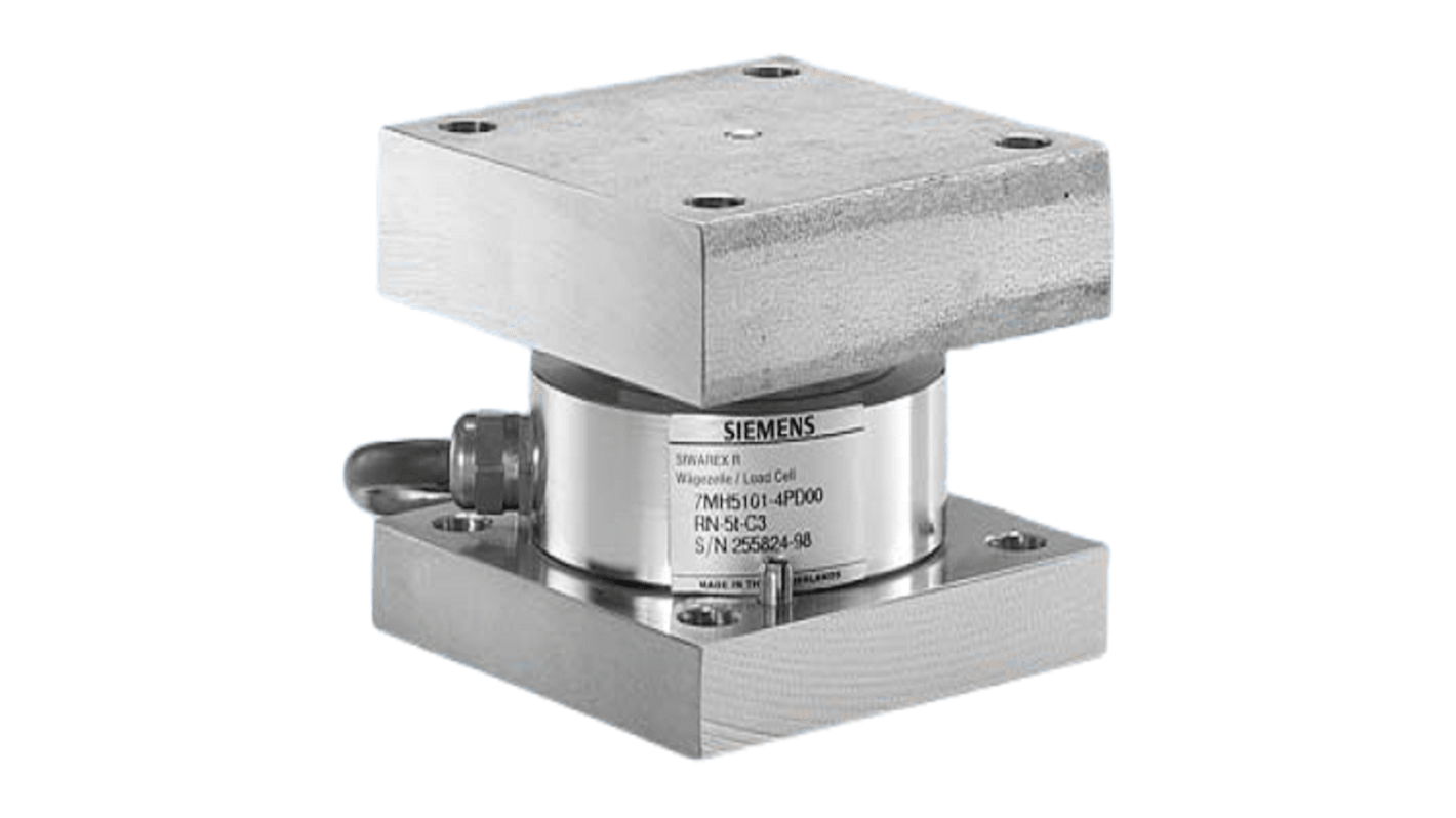 Cella di carico Siemens 7MH4132-4AK11, serie SIWAREX WL 280, in acciaio inox, capacità 500kg e 1t, installazione rapida.