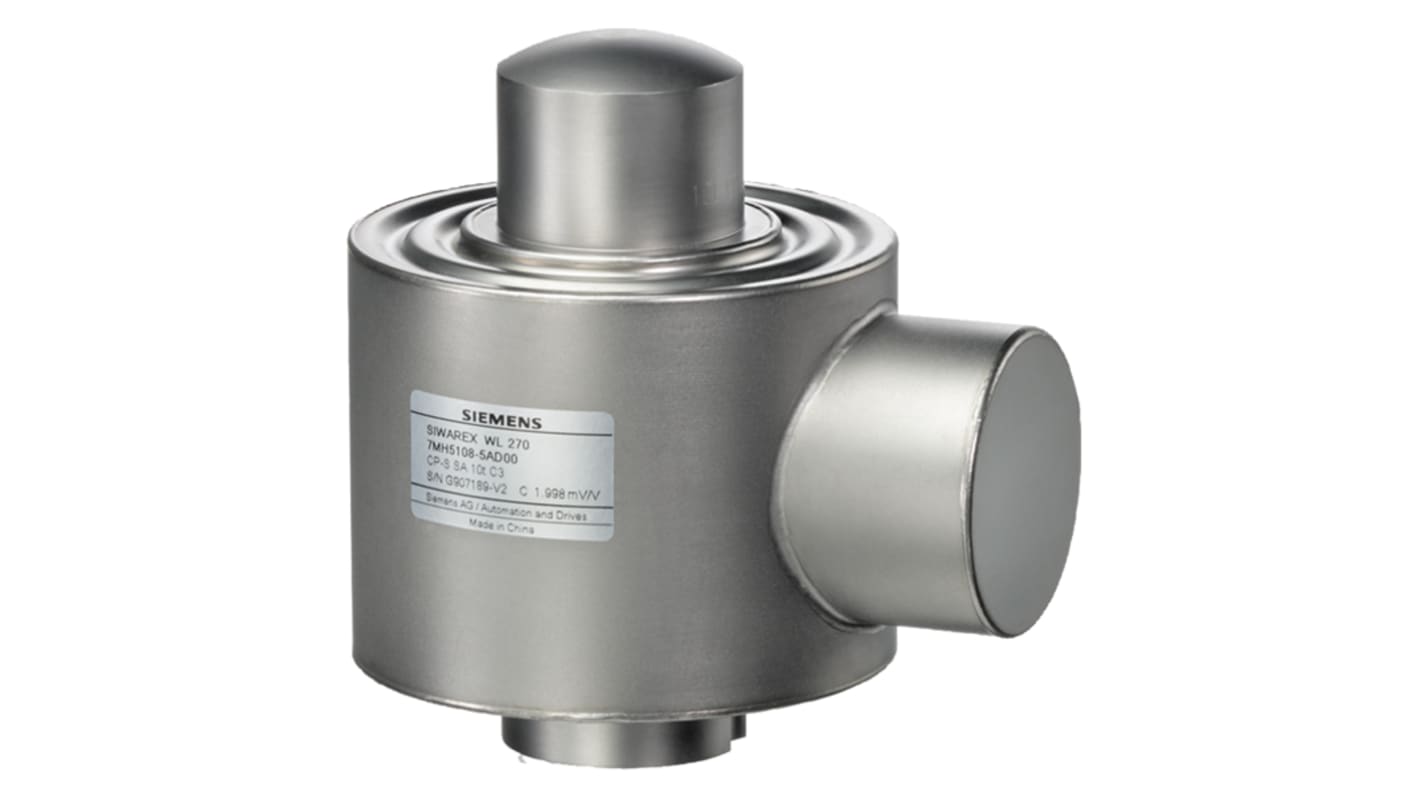 Cella di carico Siemens 7MH5108-4AD00, modello Siwarex WL 270, capacità 1 tonnellata, acciaio inossidabile, IP68, cavo 15 m.