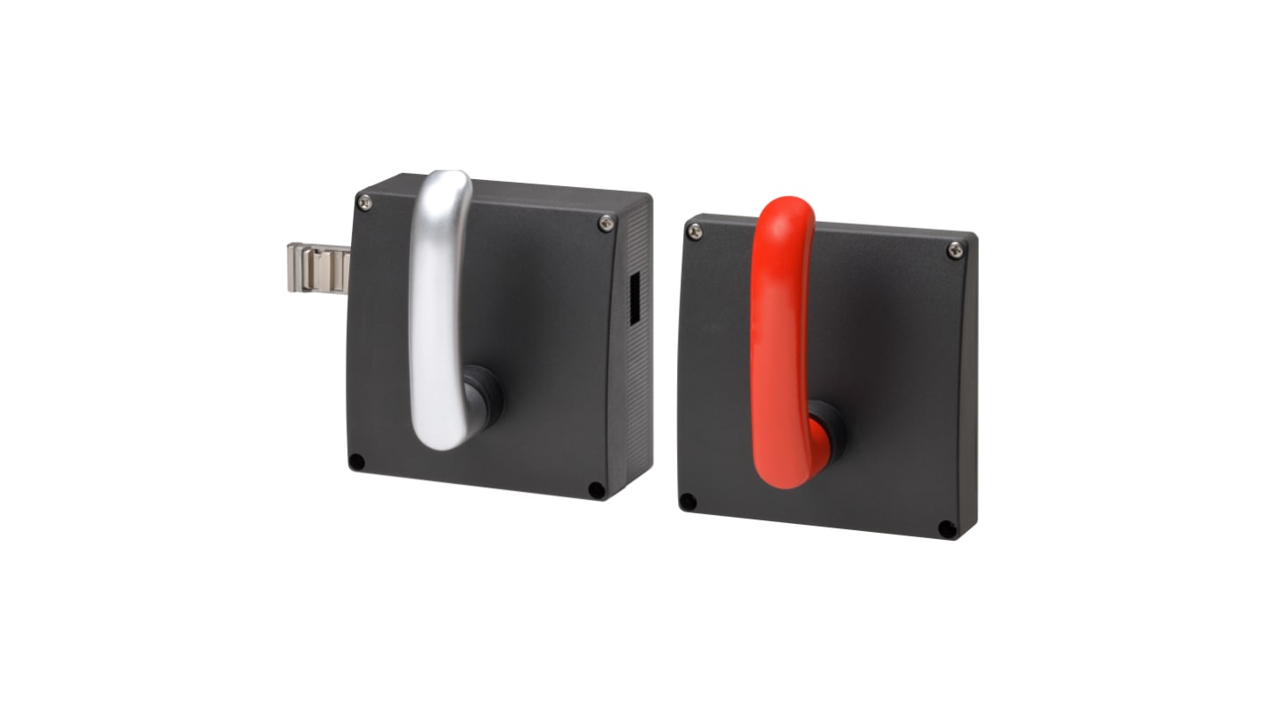 Omron D41G-A2R-E1, attuatore per interruttori di interblocco, con maniglie e unità di uscita di emergenza.