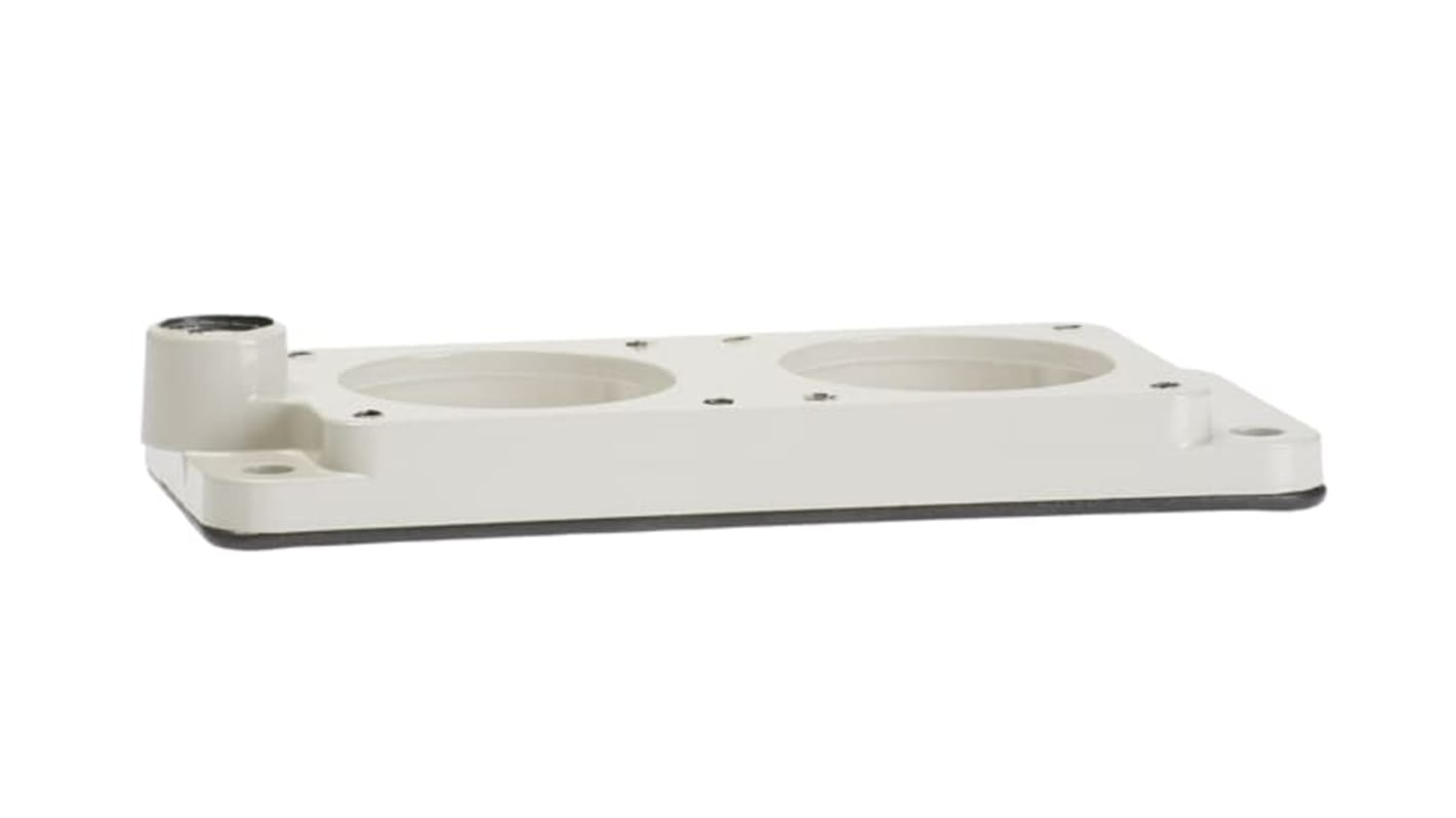 Set di connessione ABB per sezionatori chiusi, con adattatori in lega di alluminio, dimensioni 220 x 40 x 90 mm.