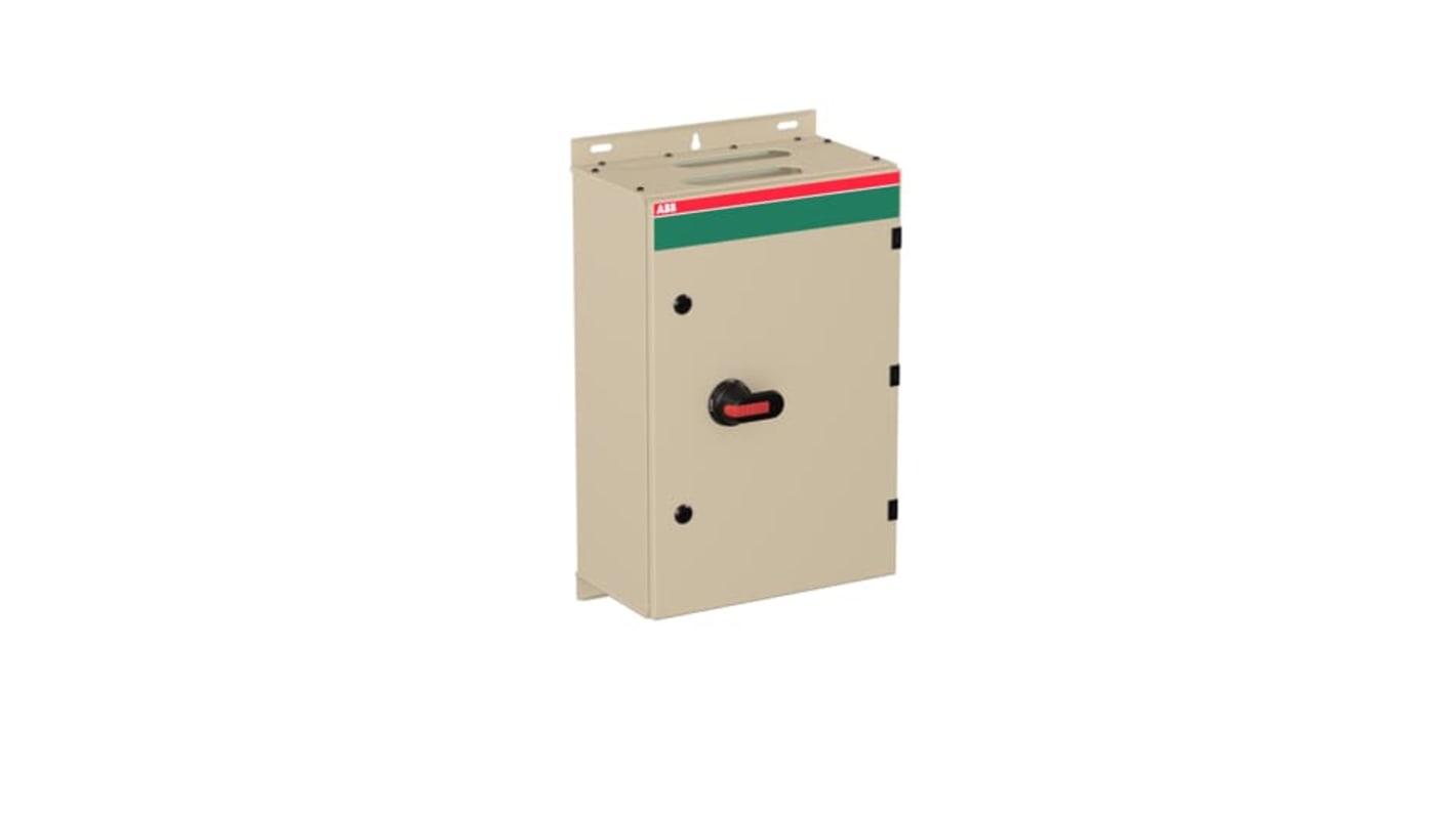 Sezionatore con interruttore ABB 1SCA022281R5420, 3 poli, 200A, IP65, montaggio a vite, contenitore in acciaio galvanizzato.