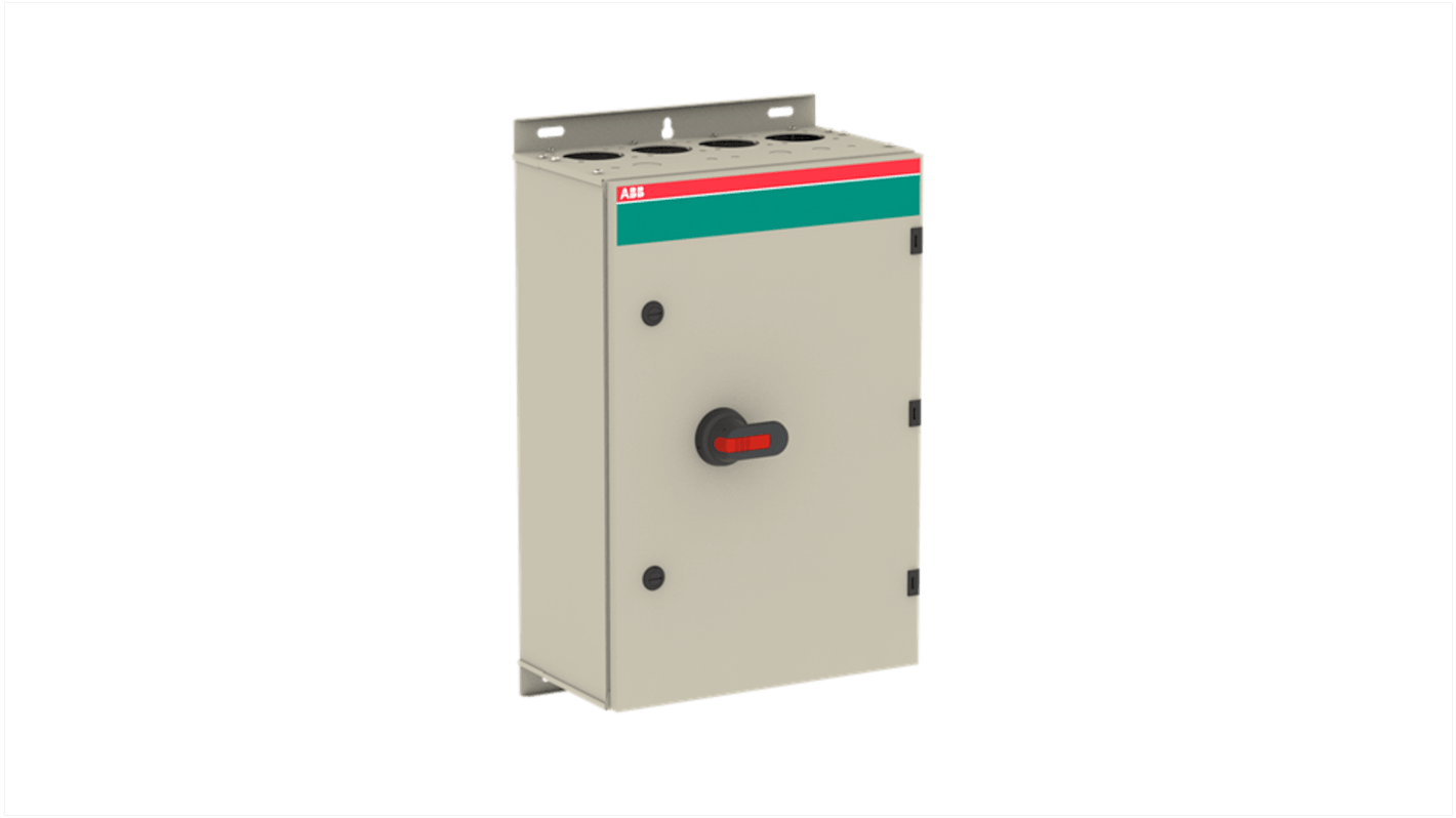 Sezionatore con interruttore ABB, 3 poli, corrente 315A, montaggio a vite, protezione IP65, per isolamento di motori.