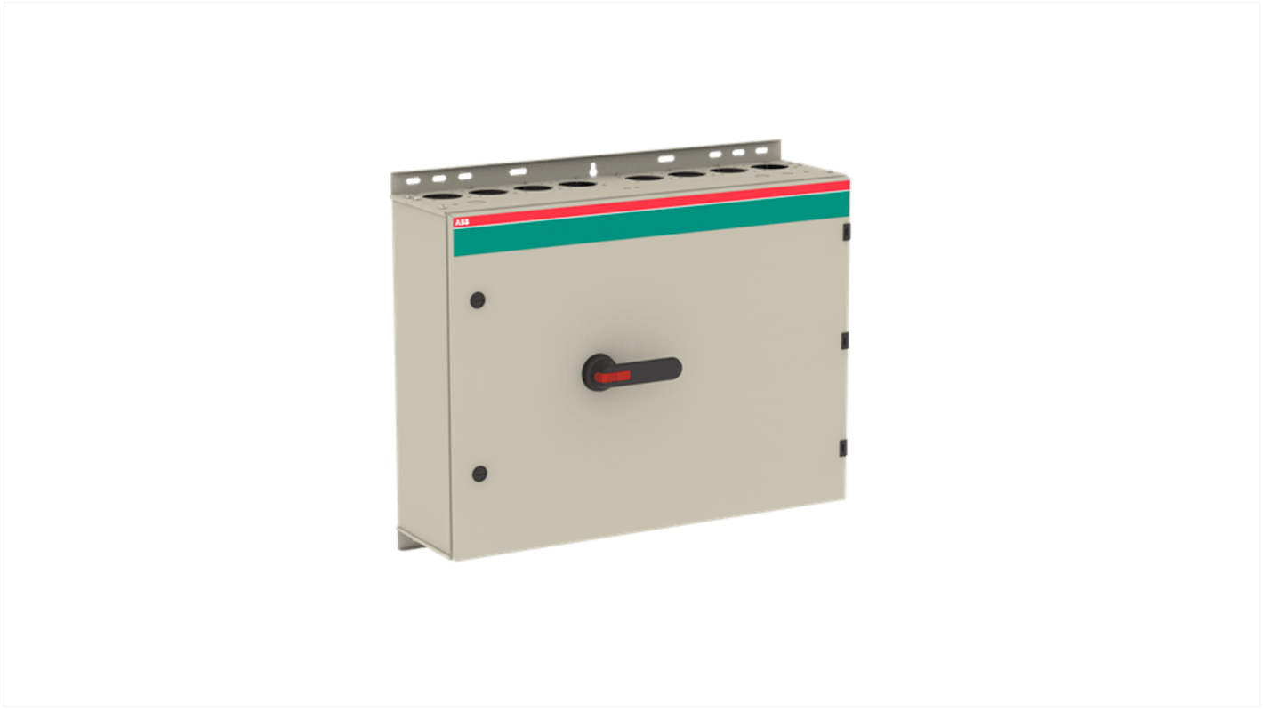 Sezionatore con interruttore ABB, 6 poli, 200A, montaggio a vite, protezione IP65, per isolamento di motori.