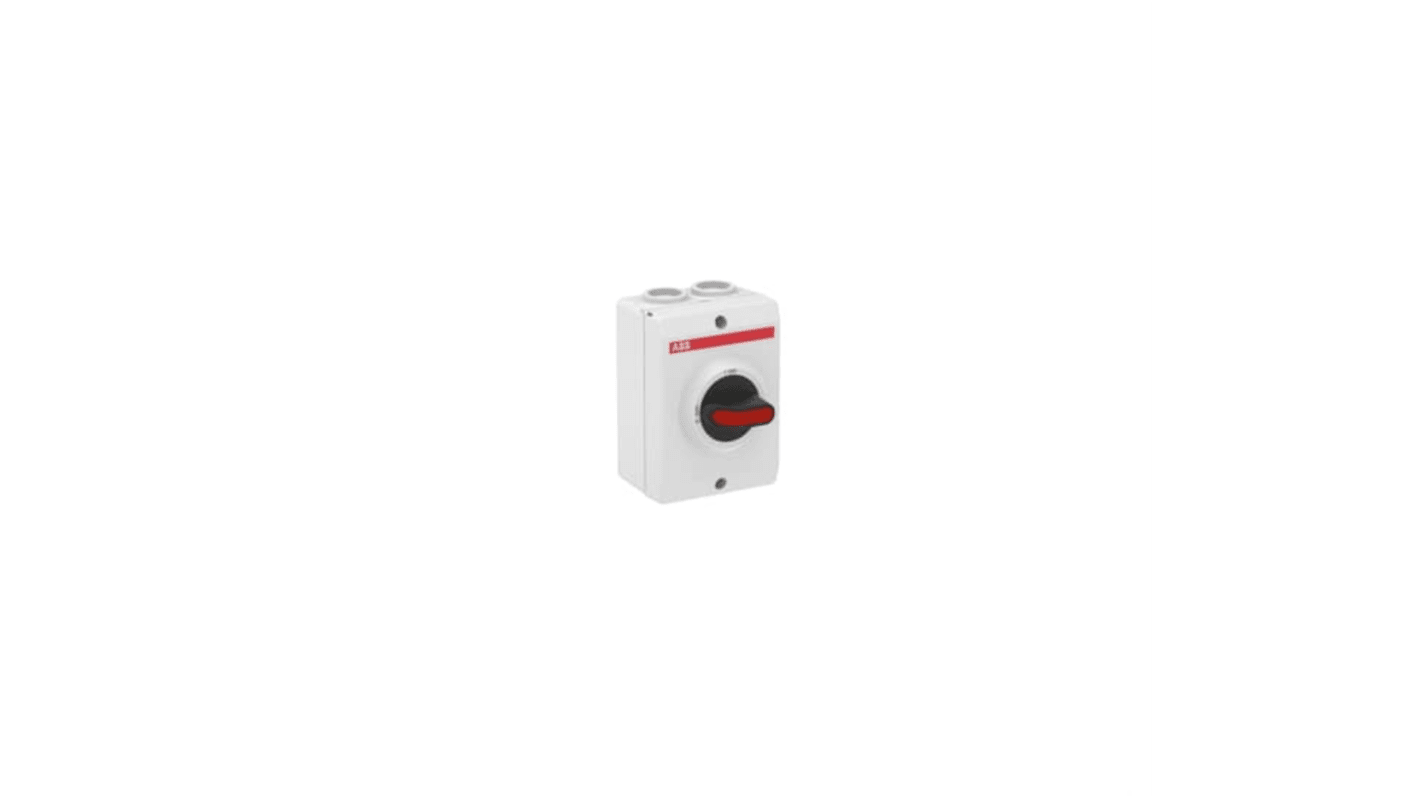 Sezionatore ABB 1SCA022400R9320, 3 poli, 32A, 750 V, IP65, montaggio a vite, contenitore in policarbonato rinforzato.