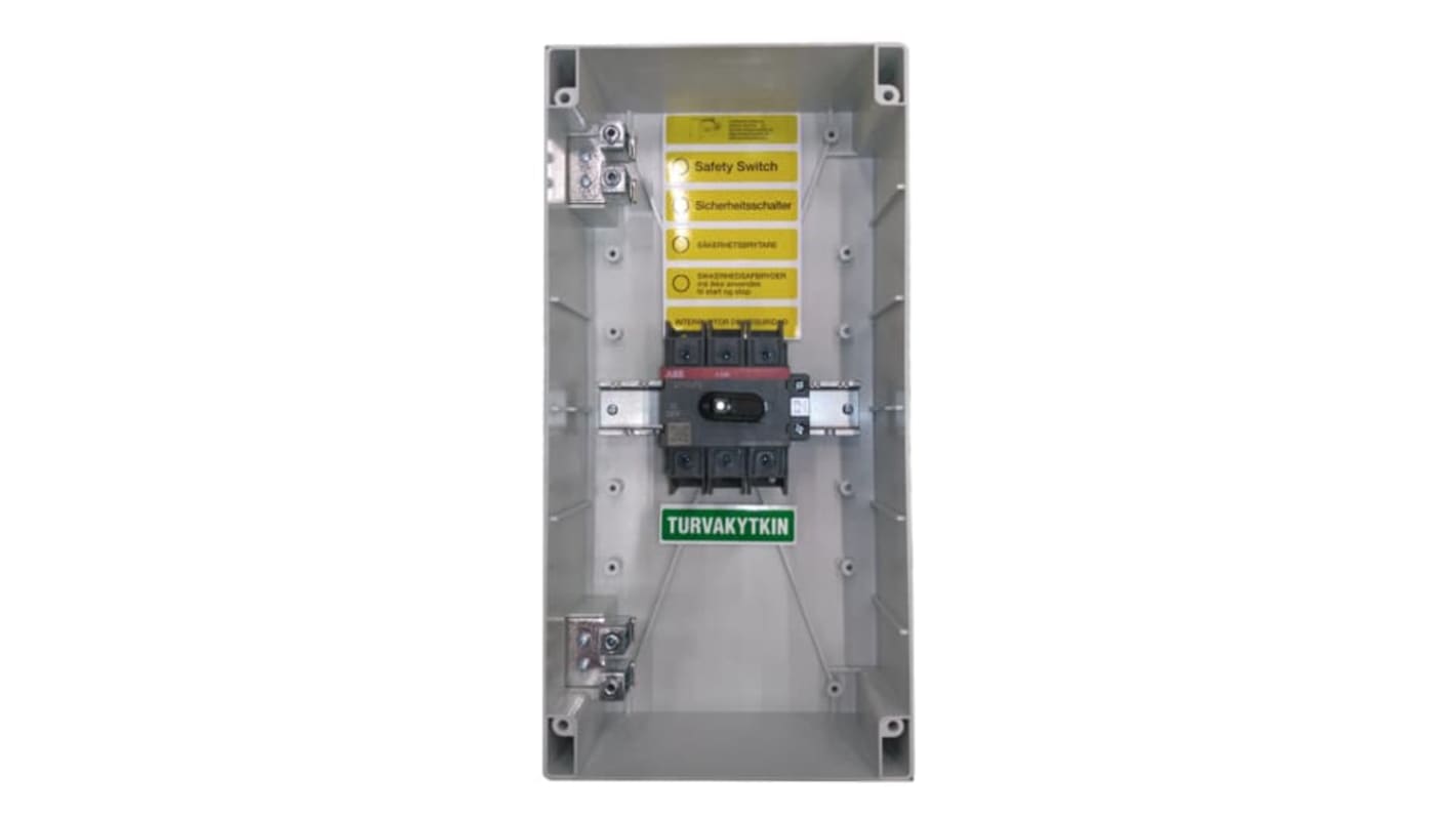 ABB sezionatore interruttore OTP, 3 poli, 100A, montaggio a vite, protezione IP65, per isolamento sicuro di motori.