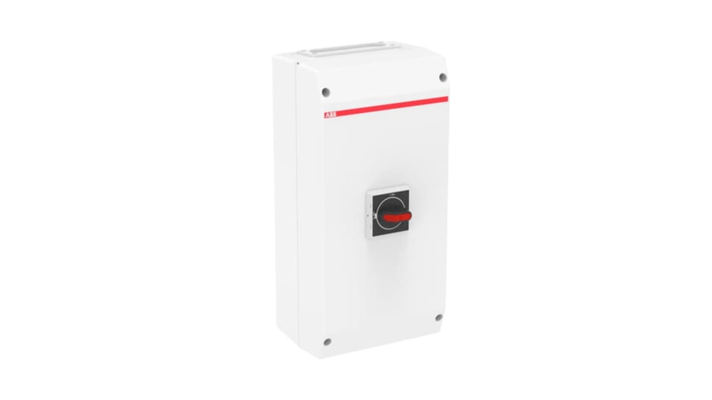 ABB Sezionatore con interruttore 4 poli, 125A, 750V, montaggio a vite, grado di protezione IP65, contenitore in policarbonato.