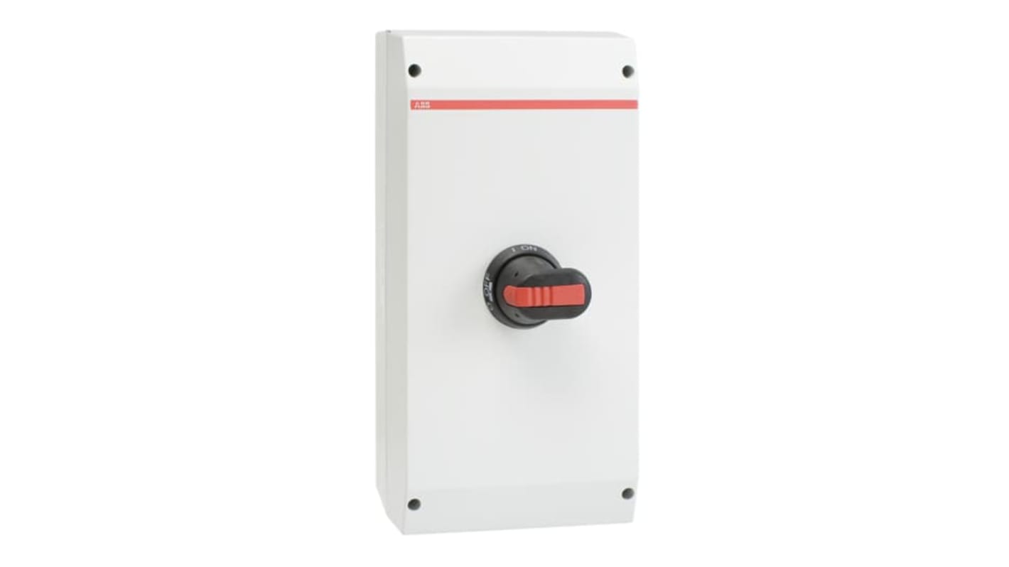 Sezionatore con interruttore ABB, serie OTP, 6 poli, 125A, 750 V, IP65, montaggio a vite, contenitore in policarbonato.