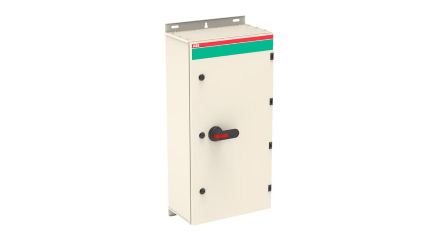 ABB Sezionatore con interruttore 4 poli, 250A, montaggio a vite, grado di protezione IP54, adatto per uso esterno.