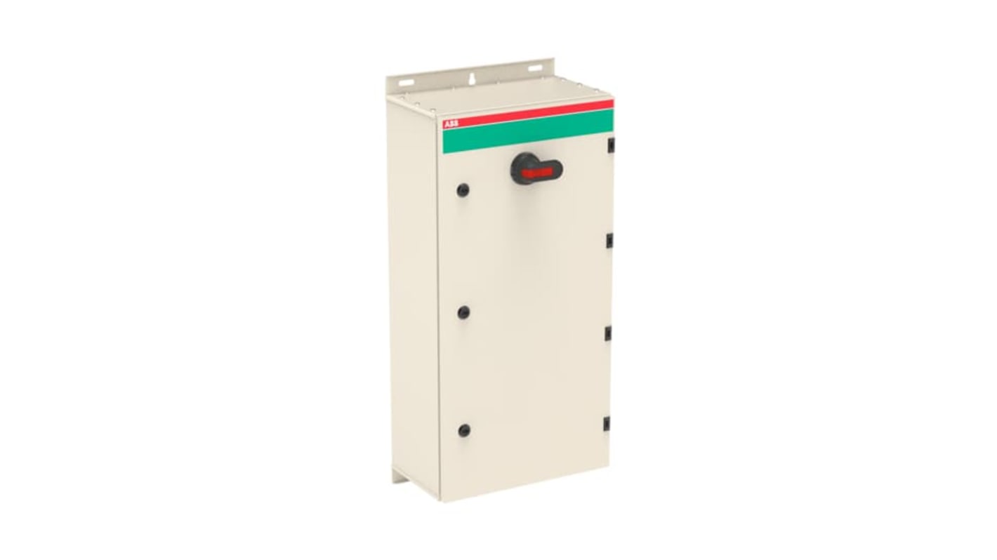 Sezionatore con interruttore ABB, 3 poli, 315A, 1000 V, IP65, montaggio a vite, contenitore in acciaio galvanizzato, adatto per esterni.