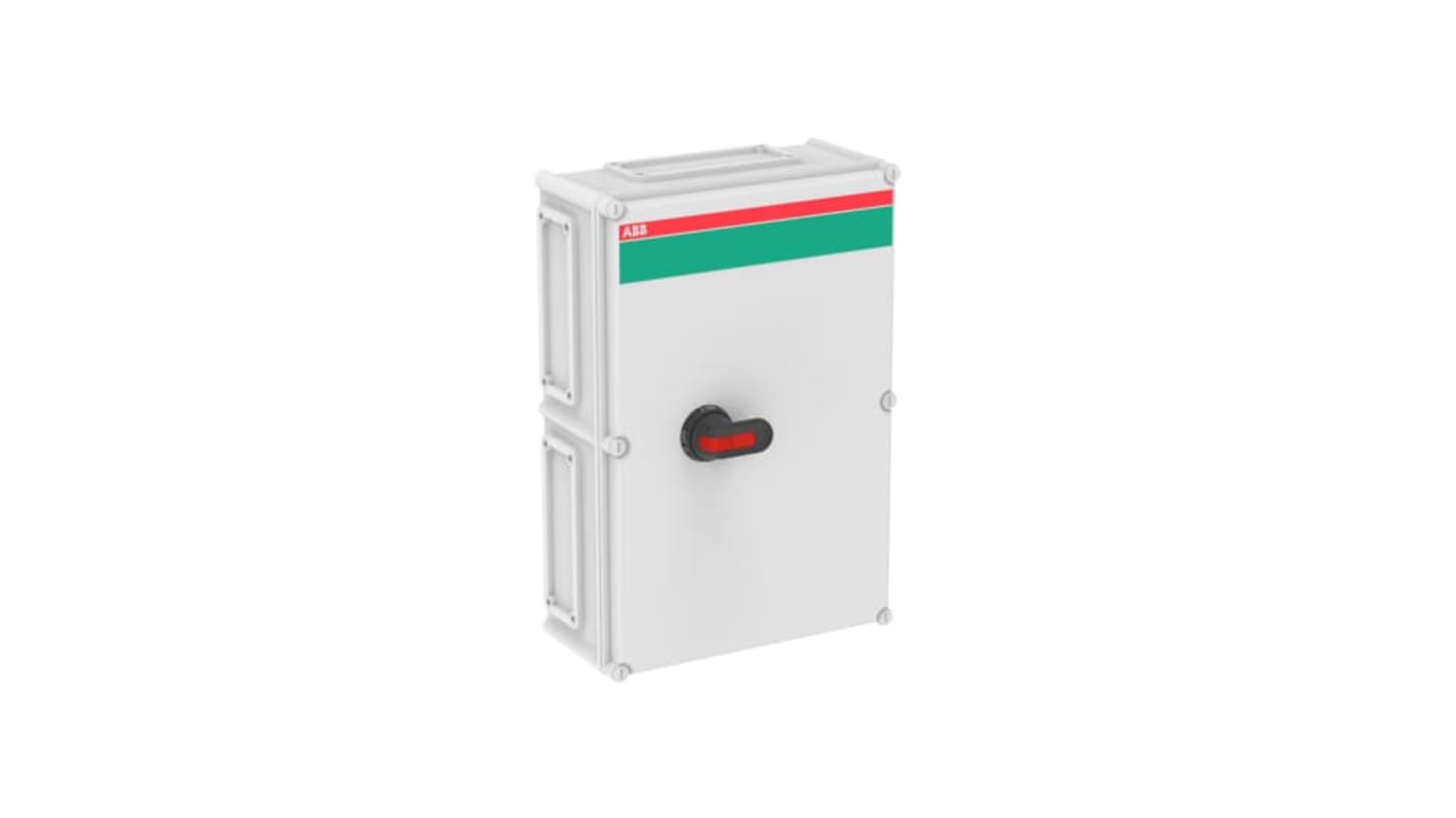 Sezionatore interruttore ABB OT250KFCC4B, 4 poli, 250A, montaggio a vite, contenitore in policarbonato, protezione IP65.