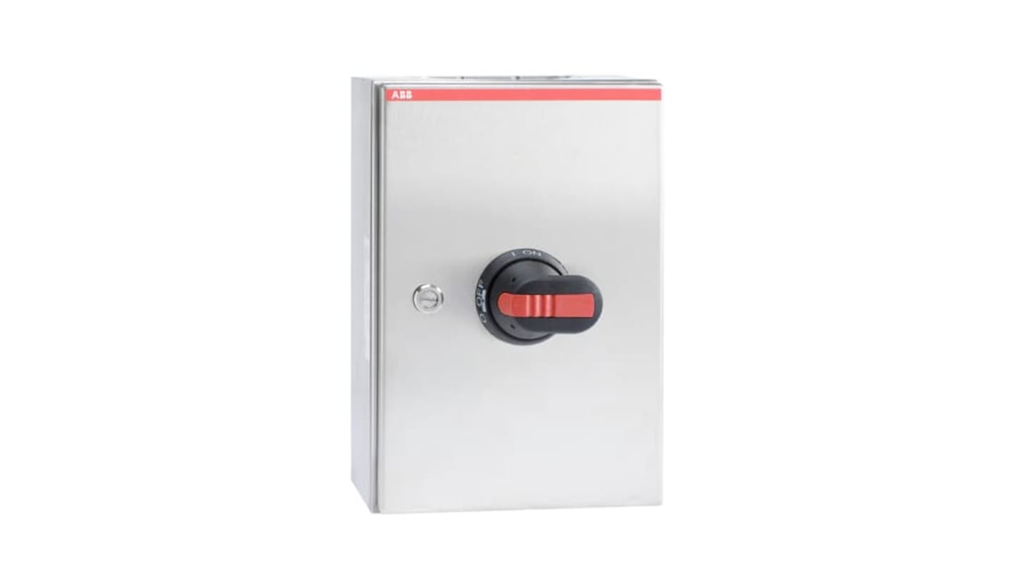 Sezionatore con interruttore ABB OTR, 3 poli, 125A, 750V, IP65, in acciaio inox AISI304, montaggio a vite.
