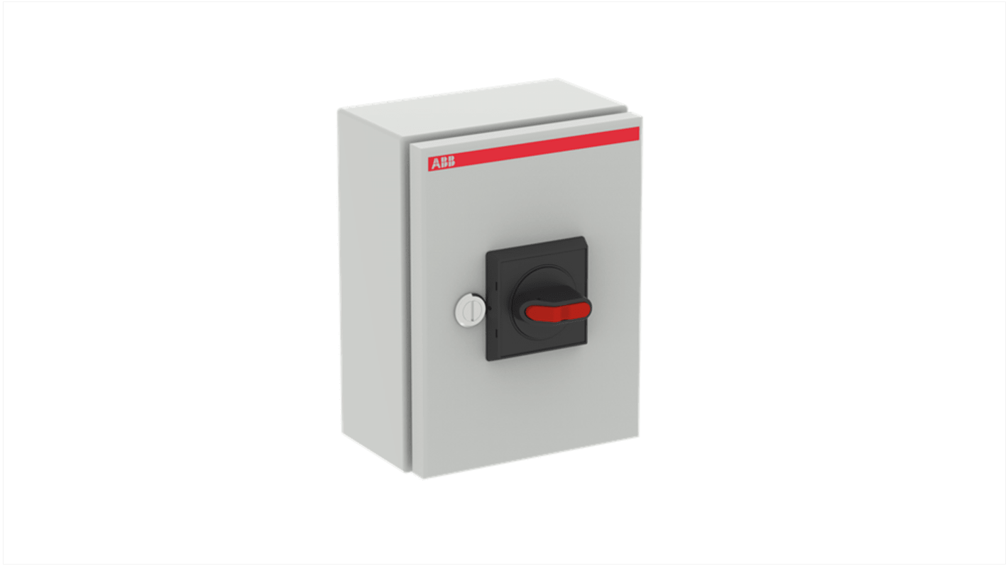 Sezionatore con interruttore ABB OTL, 3 poli, 45A, 750V, montaggio a vite, grado di protezione IP65, adatto per uso esterno.