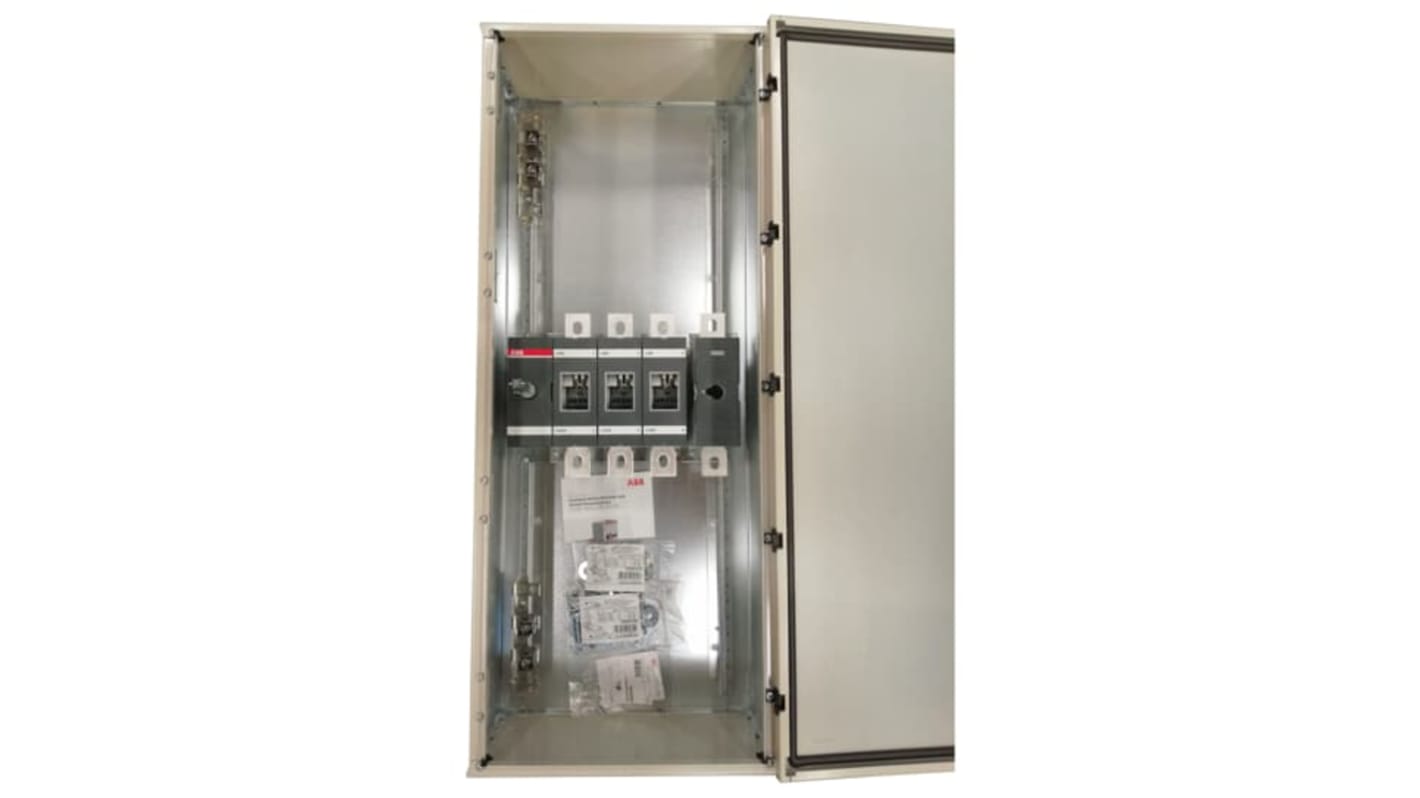 Sezionatore interruttore ABB OT630KLUU3BZ, 3 poli, 570A, 1000V, montaggio a vite, grado di protezione IP65.