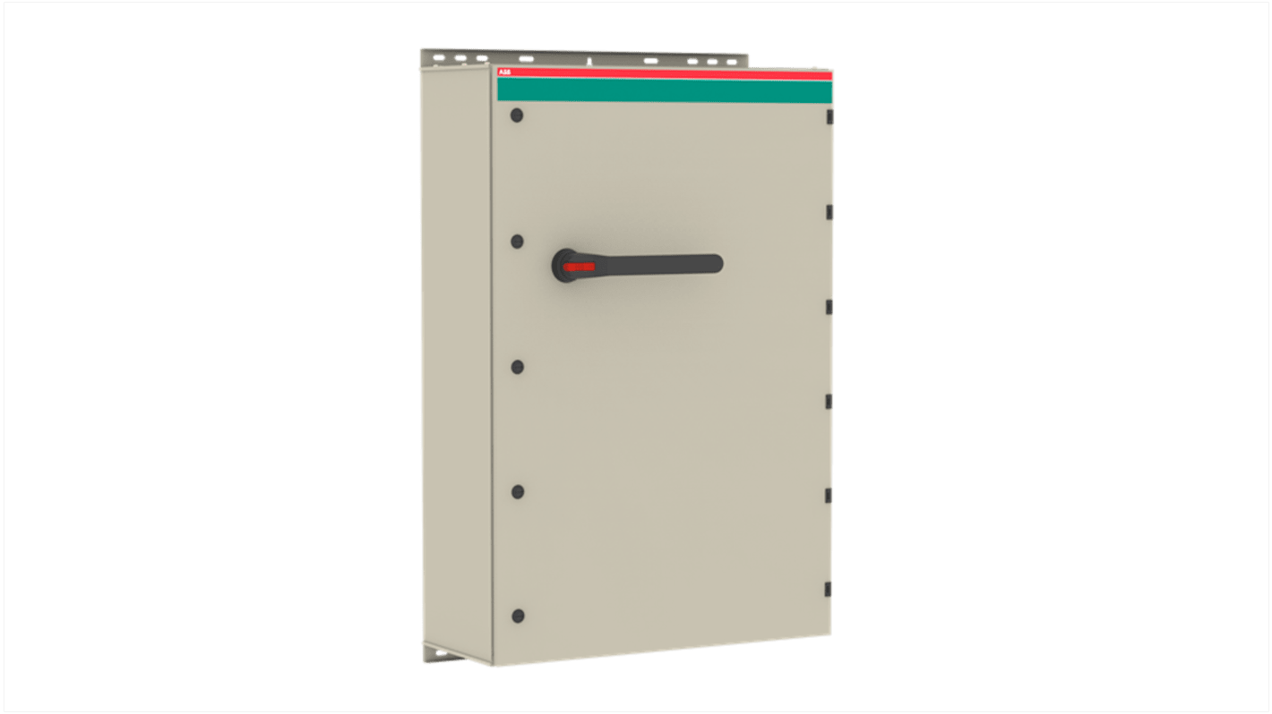 Sezionatore interruttore ABB OT1000KLUU3BZ, 3 poli, 1000A, montaggio superficiale, IP65, adatto per esterni.