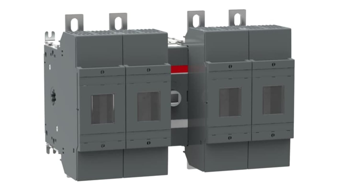 Sezionatore portafusibili ABB, 4 poli, fusibile B1-B4, corrente 315A, tensione 500V, design modulare.