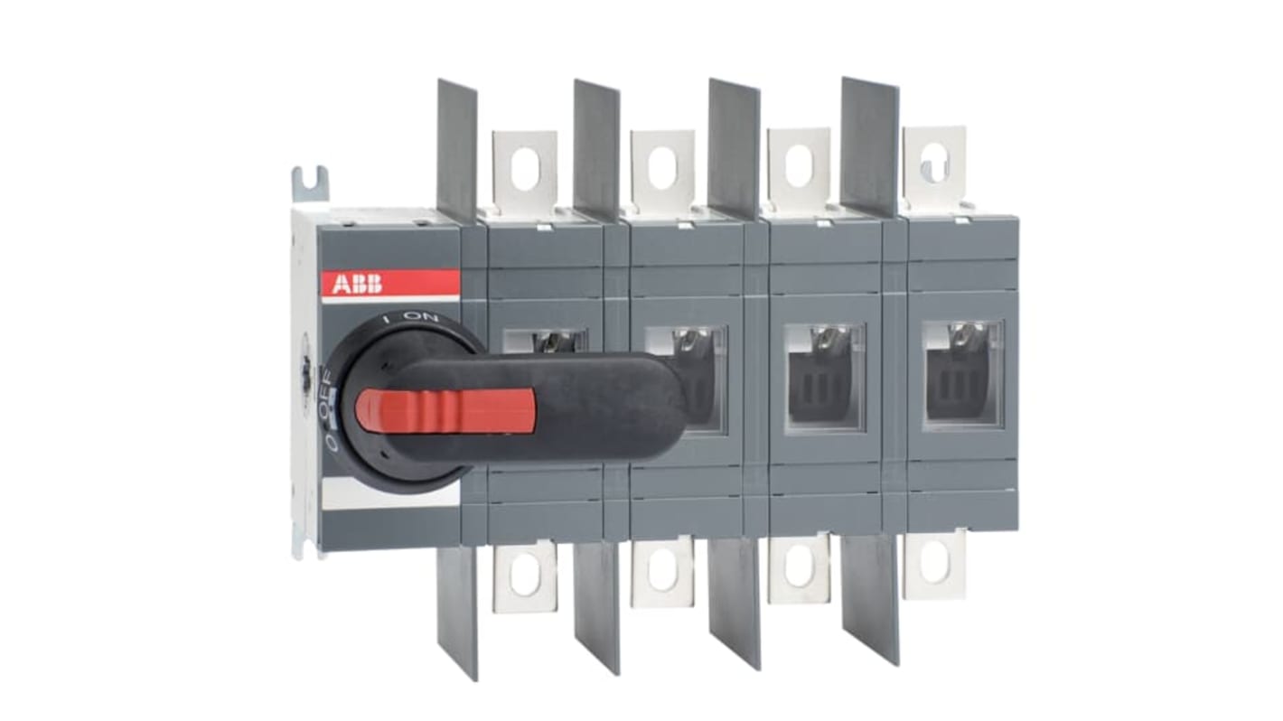 Sezionatore con interruttore ABB 4 poli, 400A, 1000V, montaggio a vite, grado di inquinamento 3, modello 1SCA022809R8810.