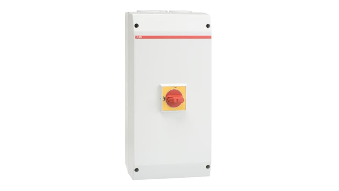 Sezionatore interruttore ABB 1SCA022812R3430, 3 poli, 100A, montaggio a vite, protezione IP65, 750V, contenitore in policarbonato.