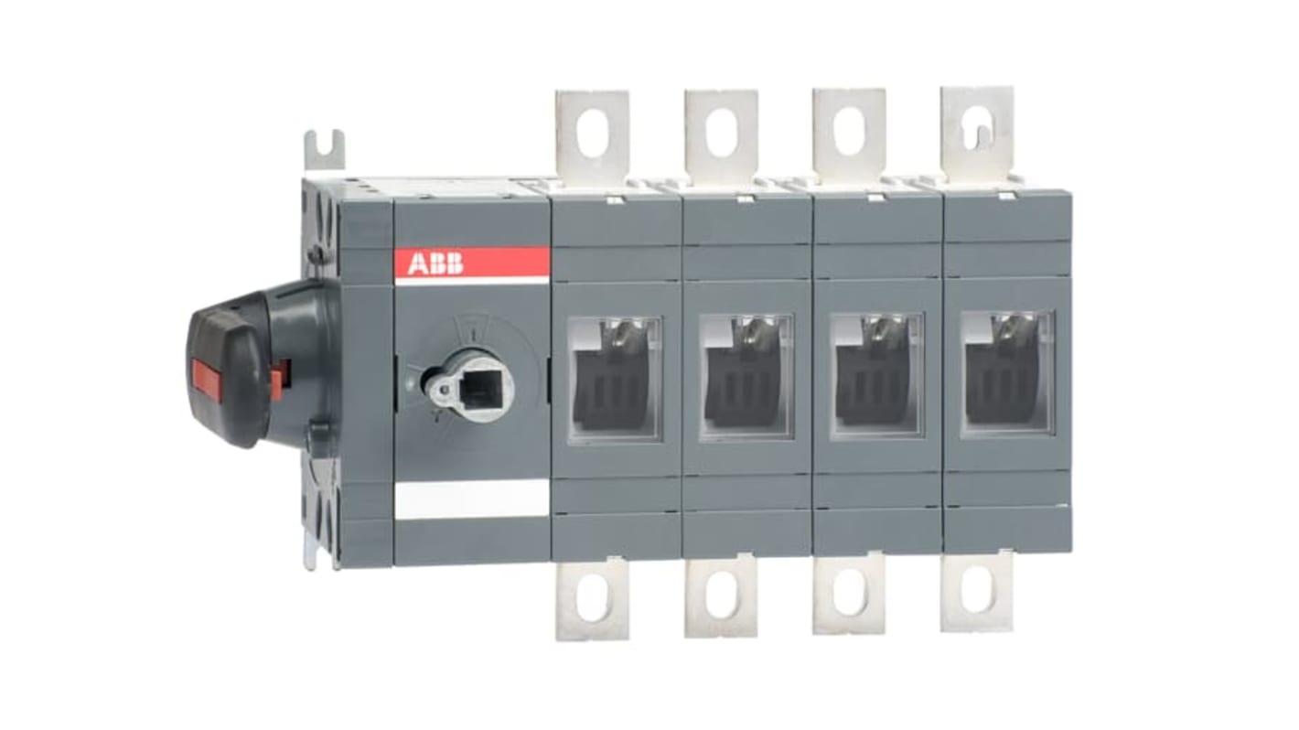 Sezionatore con interruttore ABB 1SCA022860R1600, 4 poli, 315A, montaggio a vite, azionamento laterale, IP00.