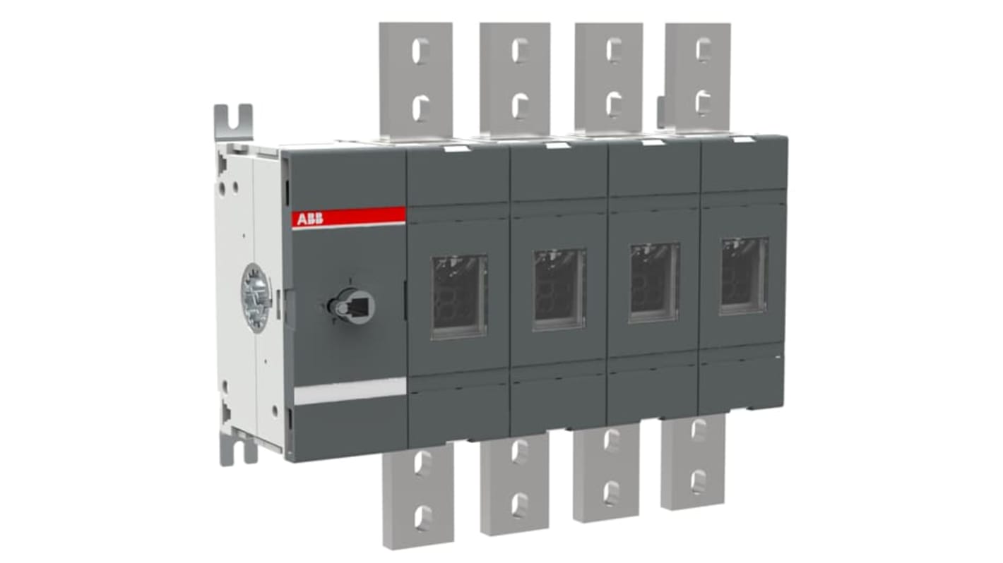 Sezionatore interruttore ABB 1SCA022860R6660, 4 poli, 1600A, montaggio superficiale, protezione IP00, per applicazioni industriali.