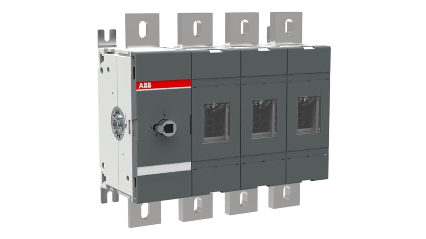 Sezionatore interruttore ABB 4 poli, corrente 1250A, tensione 1000V, montaggio a vite, grado di protezione IP00.