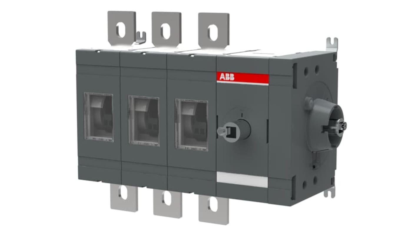 Sezionatore con interruttore ABB OT630ES30, 3 poli, corrente 630A, montaggio a vite, protezione IP00.