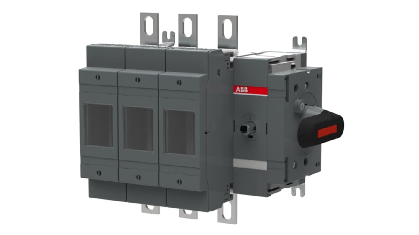 Sezionatore portafusibili ABB, 3 poli, fusibile B1-B2, 200A, 500V, design modulare per operazioni sicure.