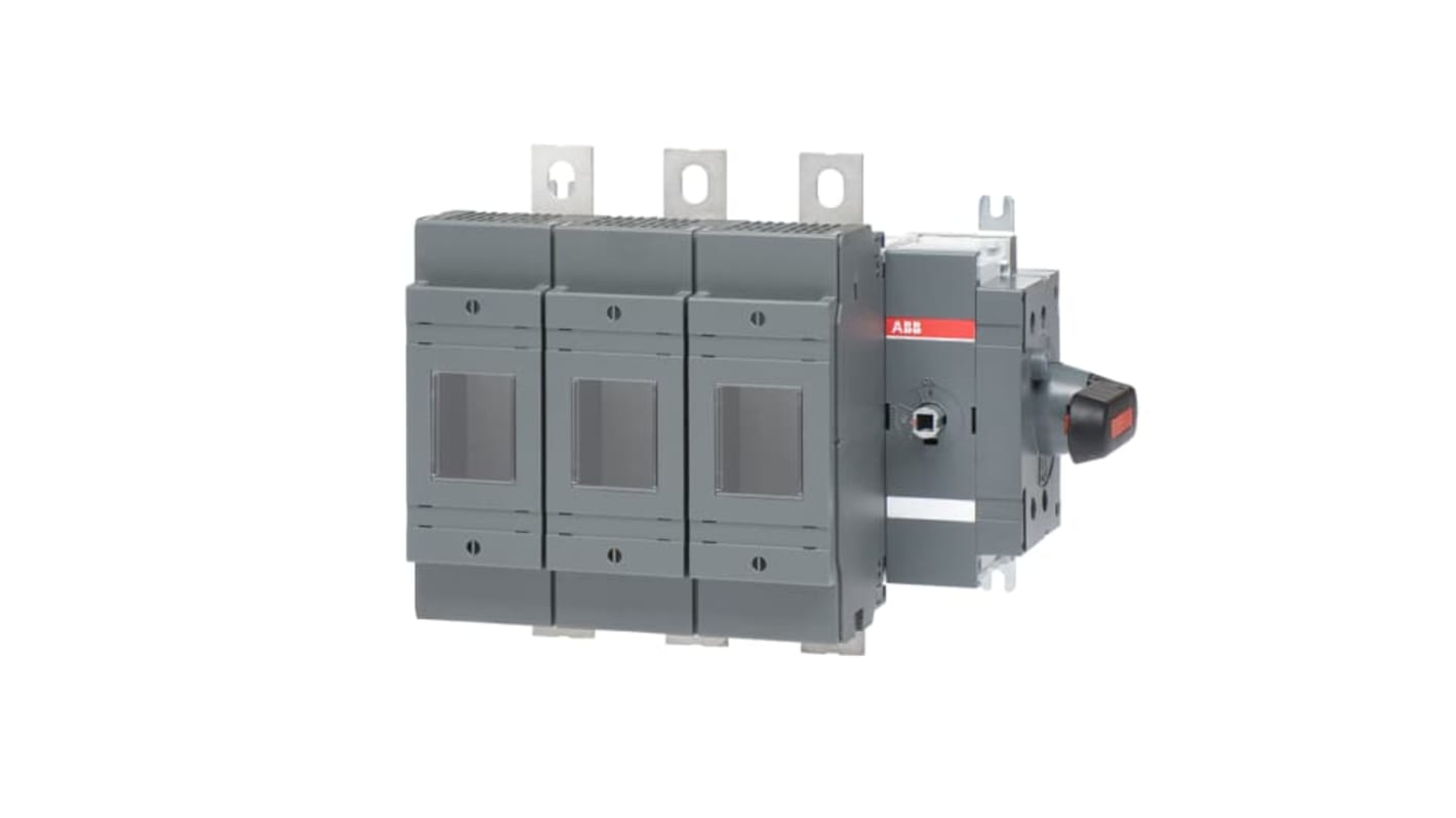 Sezionatore portafusibili ABB, 3 poli, fusibile B1-B4, 250A, 500V, design modulare per operazioni sicure.
