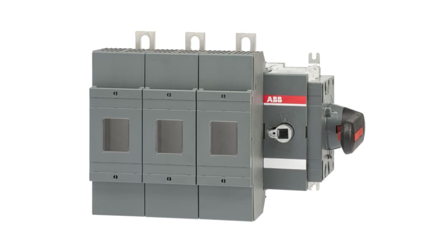 Sezionatore portafusibili ABB, 3 poli, fusibile B1-B4, 315A, 500V, design modulare per operazioni sicure.