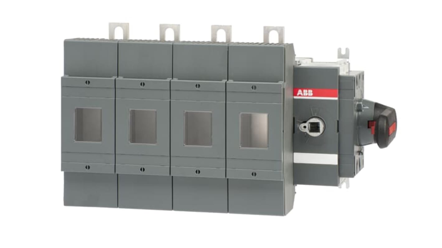 Sezionatore portafusibili ABB, 4 poli, fusibile B1-B4, corrente 400A, tensione 500V, design modulare per uso industriale.