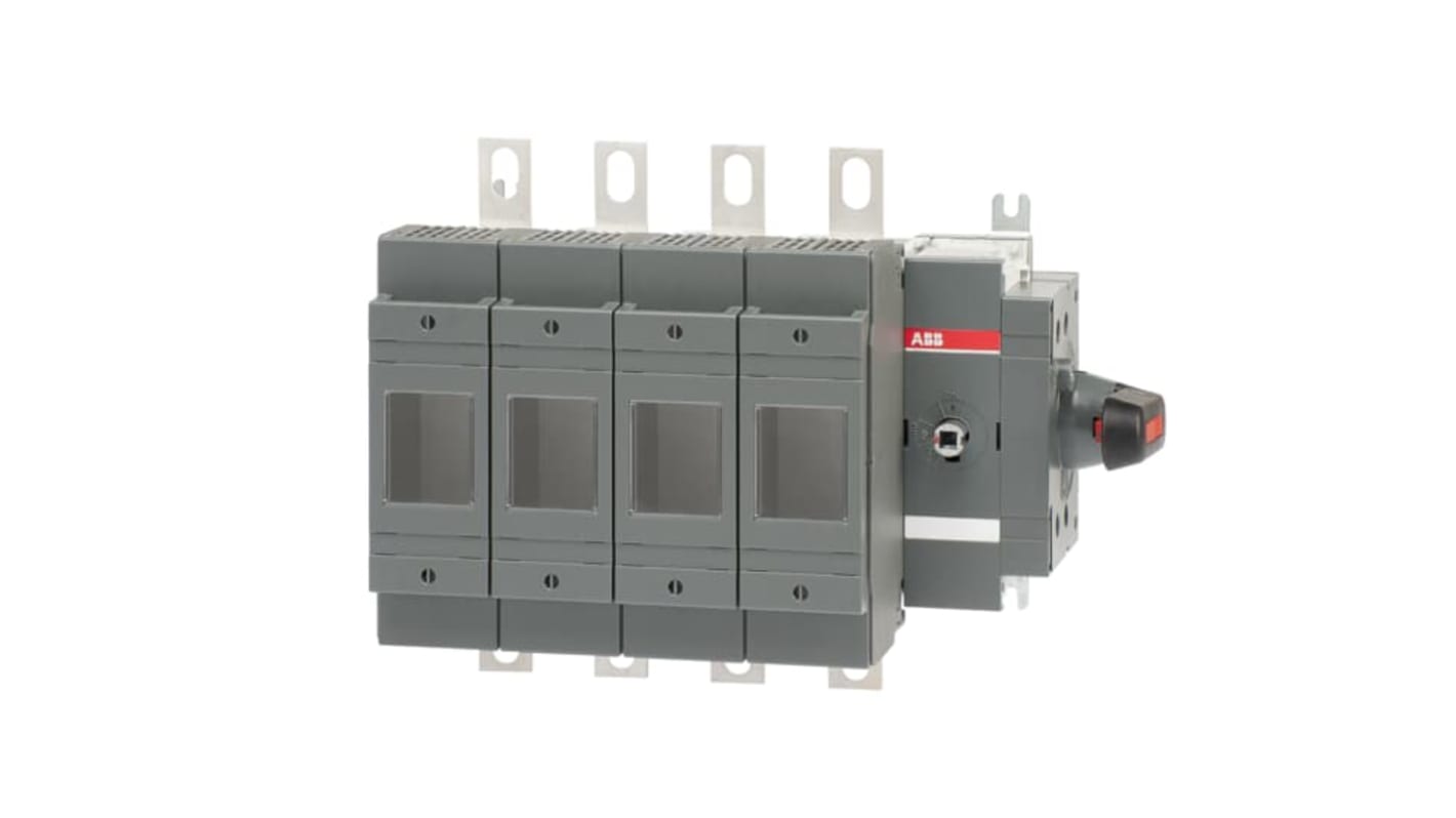 Sezionatore portafusibili ABB, 4 poli, corrente nominale 200A, tensione 500V, design modulare per prestazioni affidabili.