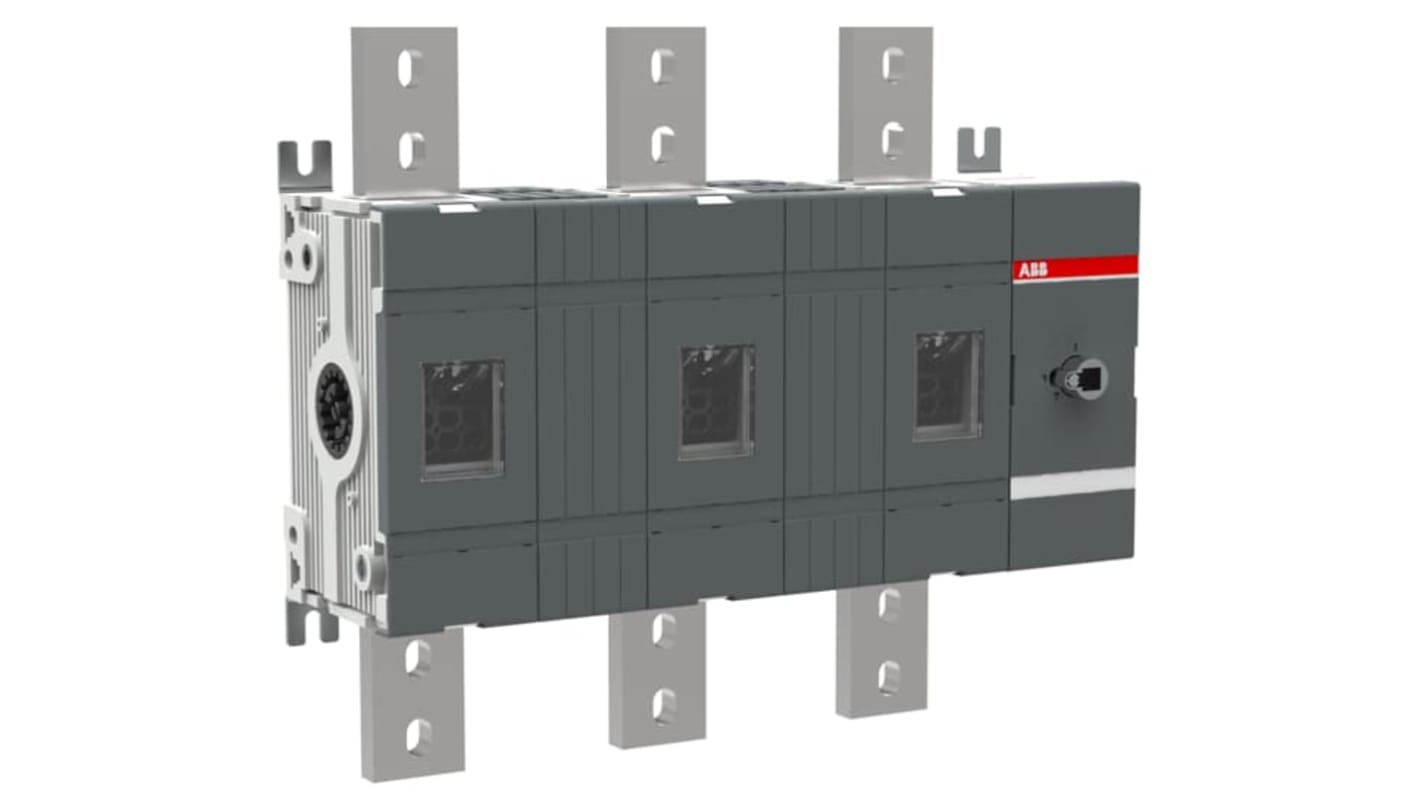 Sezionatore interruttore ABB, 3 poli, 1600A, montaggio superficiale, protezione IP00, per applicazioni industriali.