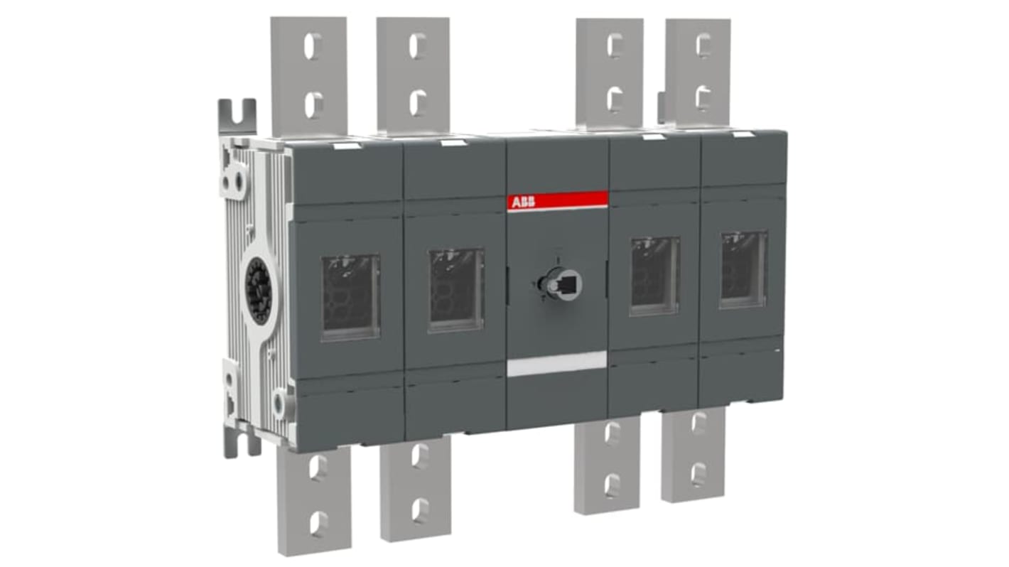 Sezionatore con interruttore ABB, 4 poli, 1600A, 1000V, montaggio a vite, terminali Top in - Bottom out. Modello 1SCA101545R1001.