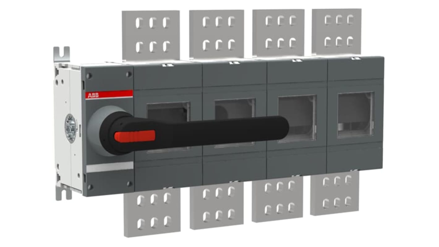 Sezionatore ABB 1SCA108363R1001, 4 poli, corrente 2500A, montaggio a vite, azionamento frontale, protezione IP00.