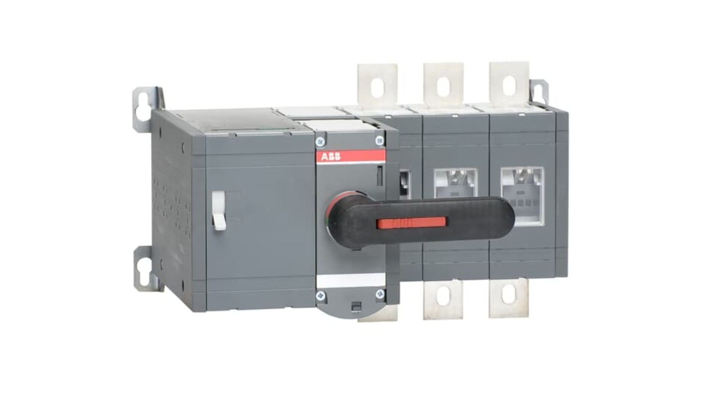 Sezionatore interruttore ABB OTM, 3 poli, 630A, montaggio a vite, maniglia nera, kit bulloni e fusibili inclusi. Modello 1SCA115354R1001.