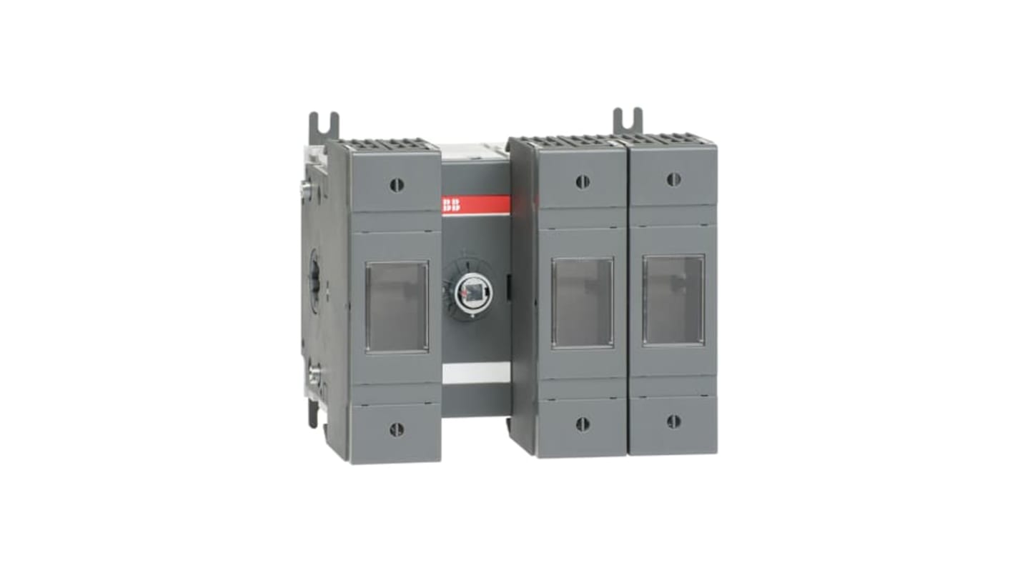 Sezionatore portafusibili ABB, 3 poli, fusibile A2-A4, montaggio su base, corrente 160A, tensione 500V.