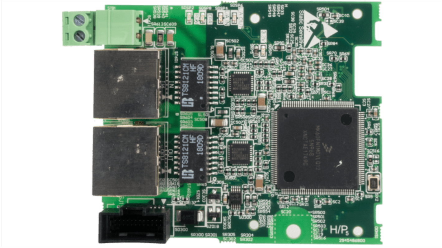 Scheda di comunicazione Delta Electronics CMM-EC02 per MS300, interfaccia RJ-45, 2 porte, 100 Mbps, supporto Cat Ethernet.