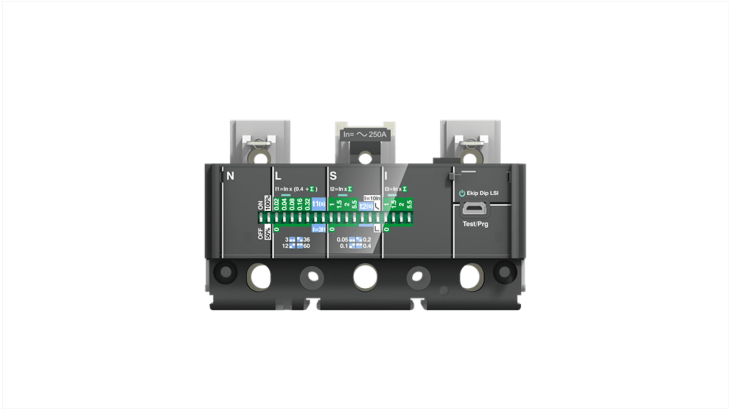 Unità di scatto ABB DCL EKIP M-LIU per interruttori Tmax XT, 3 poli, corrente nominale 160 A, compatibile con XT4.