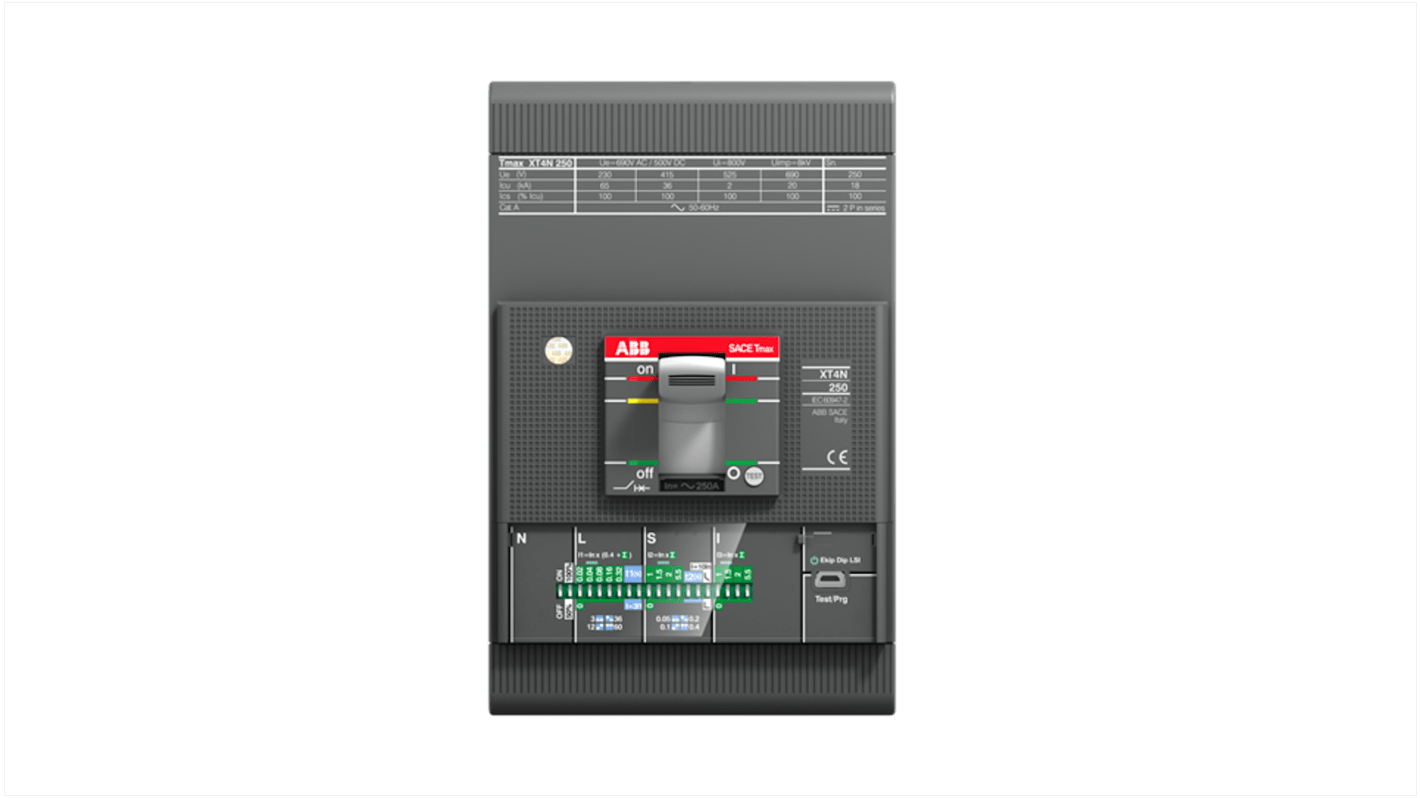 ABB interruttore magnetotermico scatolato XT4N, 3 poli, 160 A, montaggio fisso, tensione nominale 690 V c.a.