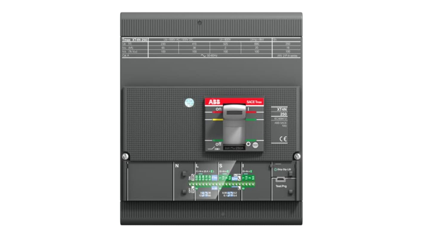 Interruttore magnetotermico ABB 1SDA068589R1 XT4L 160, 4 poli, 160 A, montaggio fisso, relè Ekip LSIG.