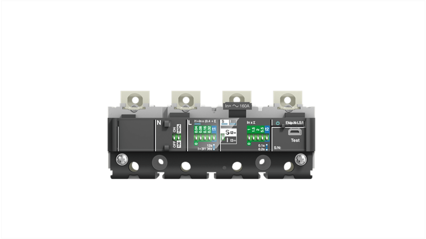 ABB Ekip LSI, unità di scatto 63 A, 4 poli, per interruttori Tmax XT, codice 1SDA067342R1, per distribuzione elettrica.